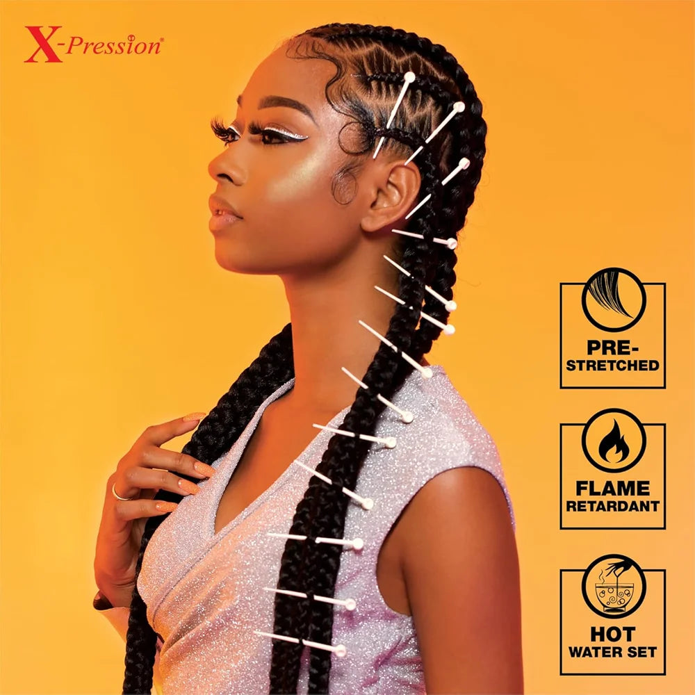 Xpression Pre-stretched Kanekalon Synthetic Braiding Hair