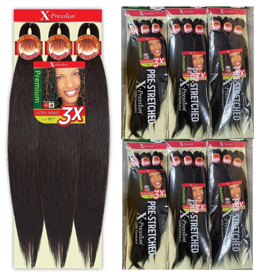 Xpression Pre-stretched Kanekalon Synthetic Braiding Hair