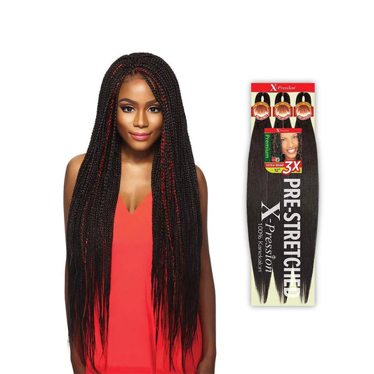 Xpression Pre-stretched Kanekalon Synthetic Braiding Hair